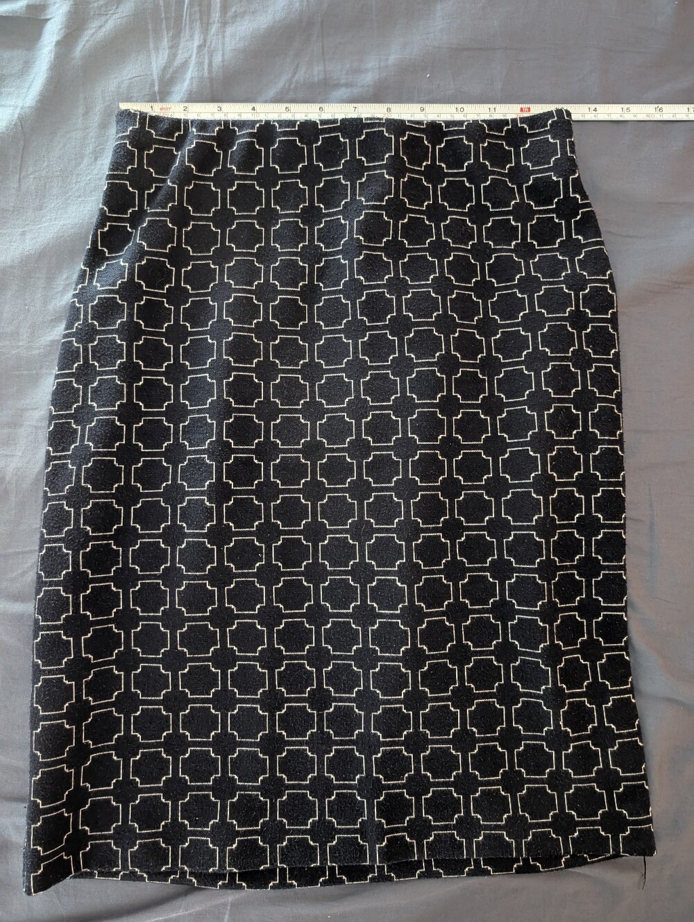 Navy Geometric Pencil Skirt - Free With A Bundle Of 3 Items